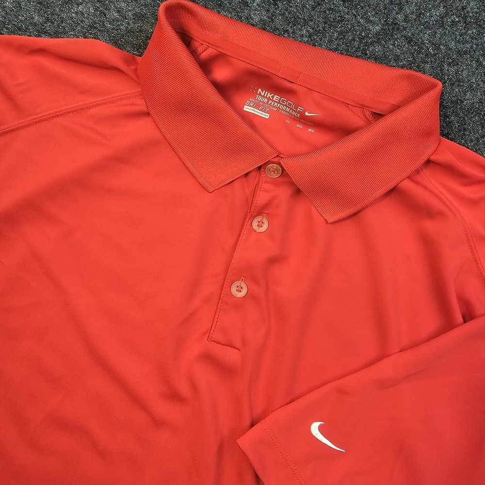 Nike Golf Tour Performance Polo Shirt Mens 3XL‎ Red Dri Fit Swoosh Athletic